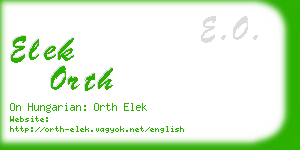 elek orth business card